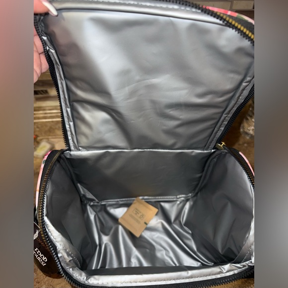 Betsey Johnson Pink Rose Print Crossbody Bag with Black Strap - Picture 6 of 6